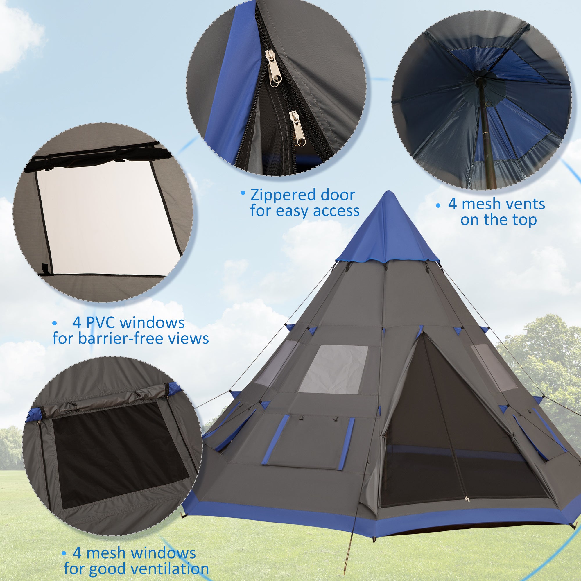 12Ft Camping Tent 6-7 Person