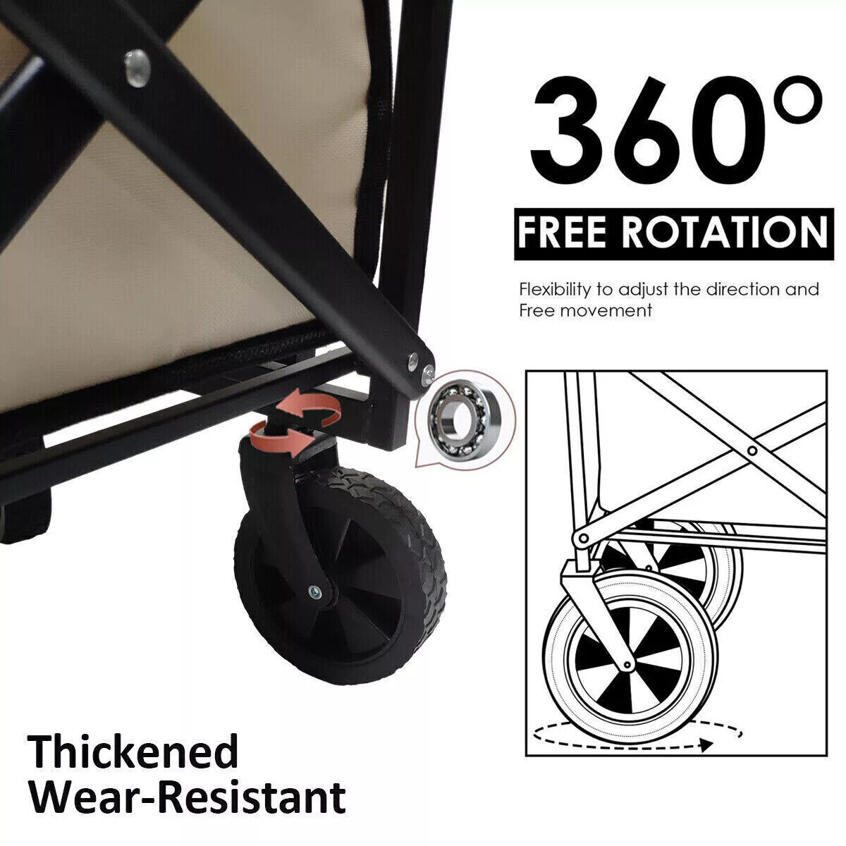 Large Foldable Camping Trolley