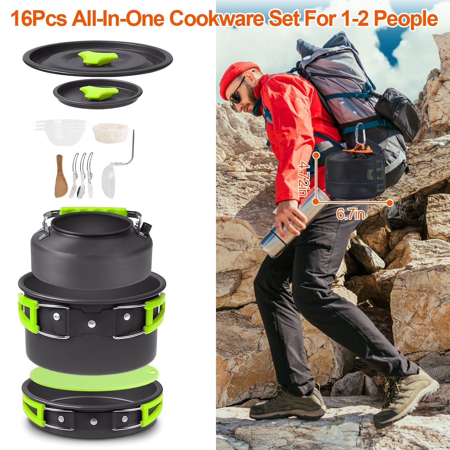 16Pcs Camping Cooking Kit