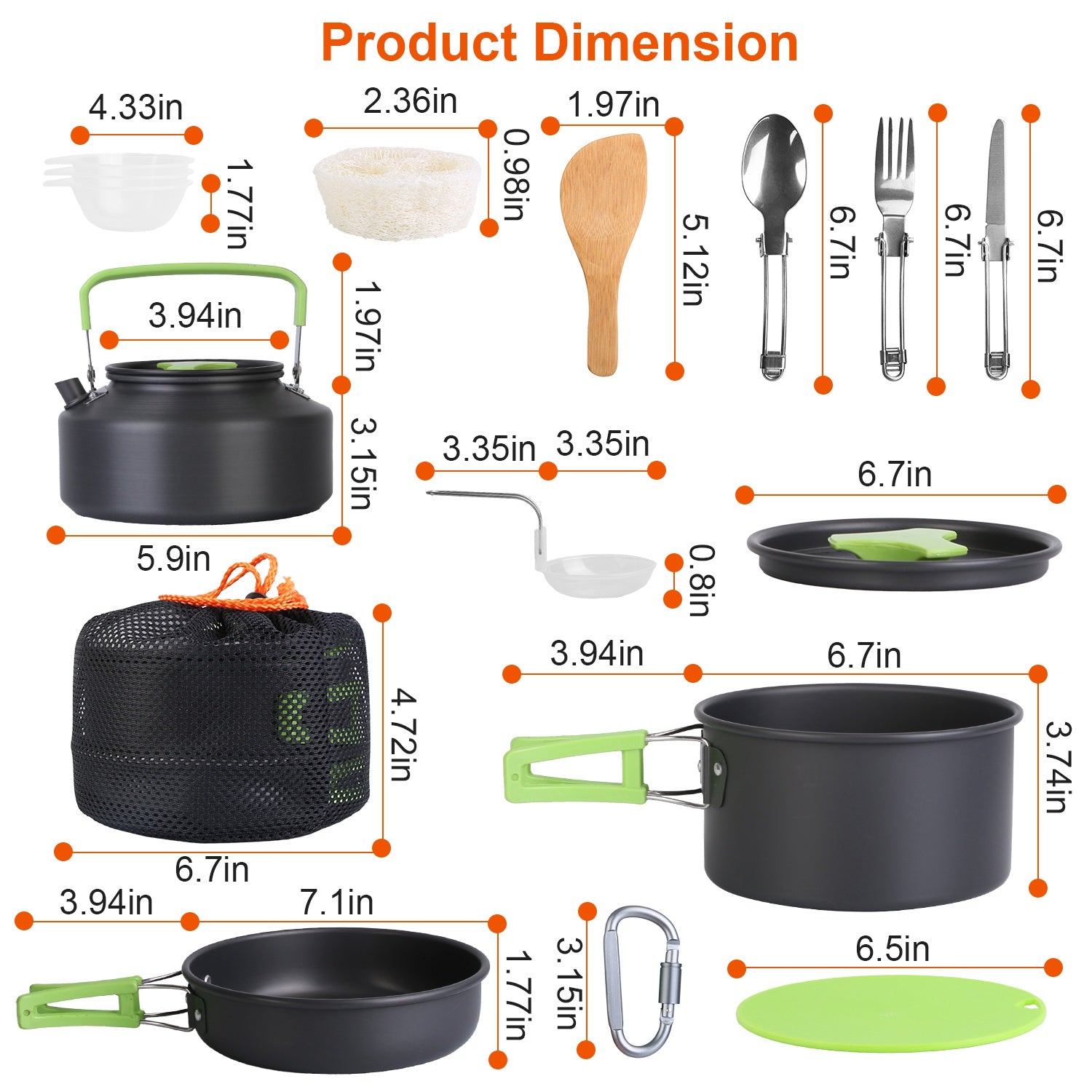 16Pcs Camping Cooking Kit