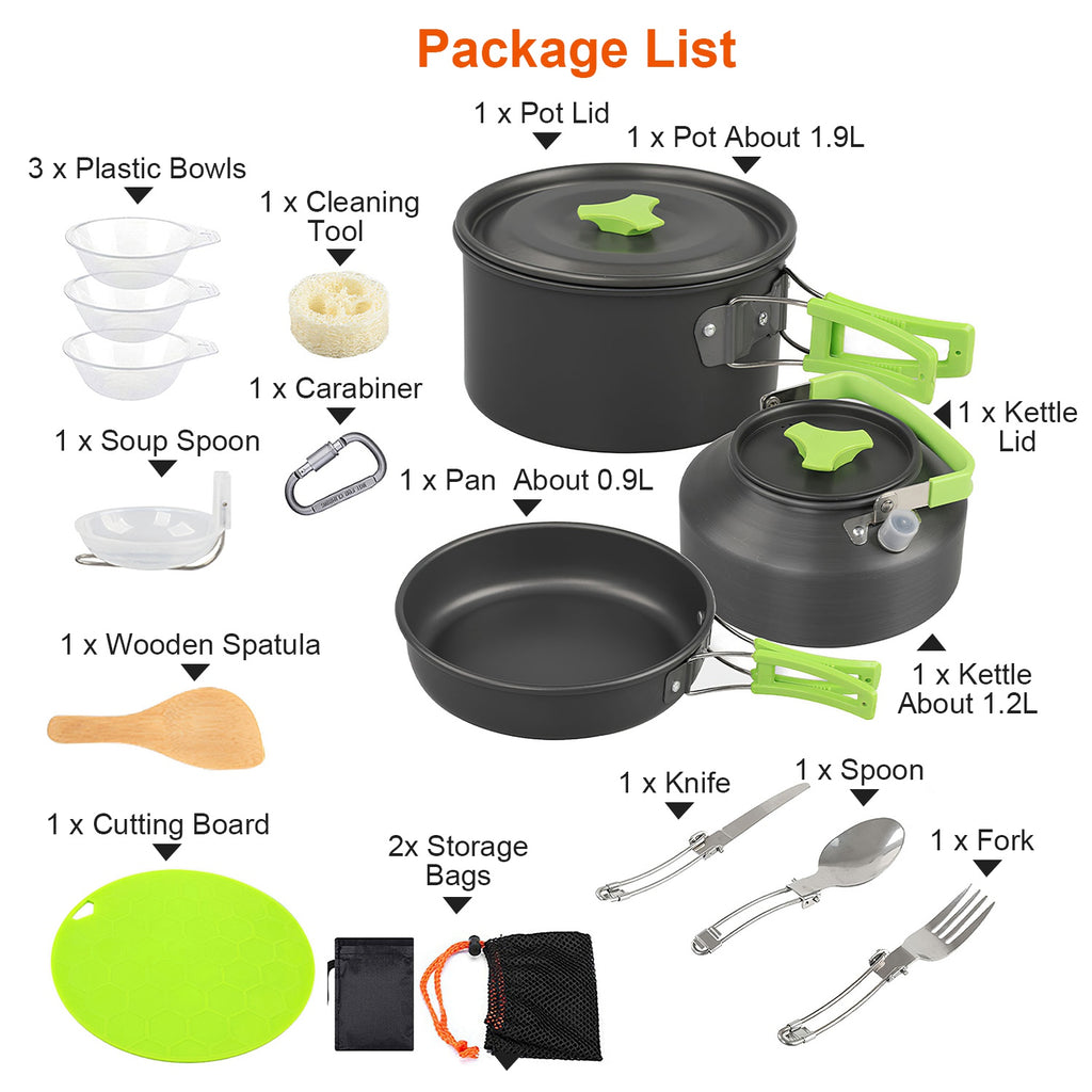 16Pcs Camping Cooking Kit