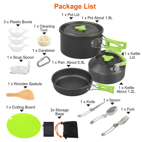16Pcs Camping Cooking Kit