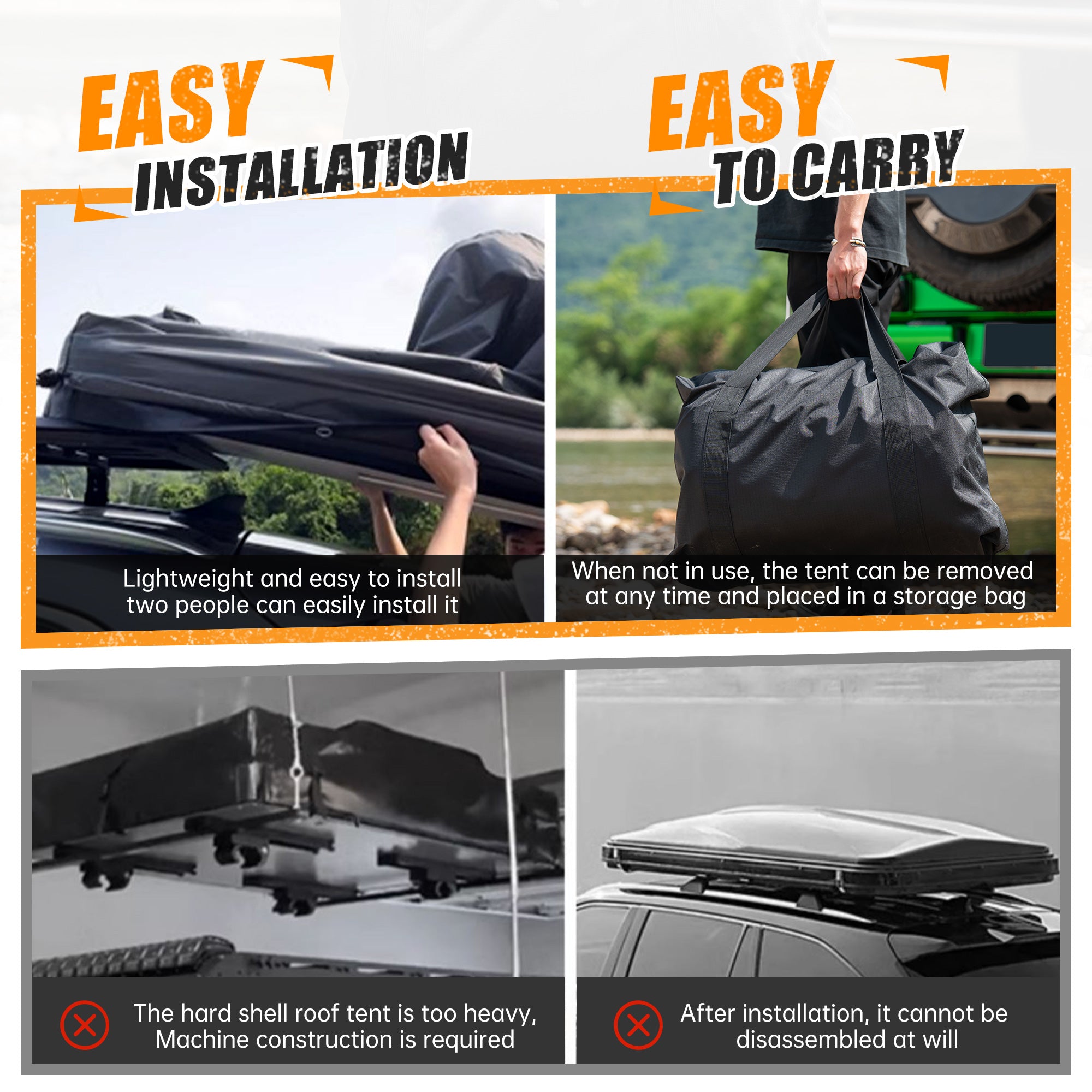 Foldable 2-3 People Amphibious Inflatable Car Roof Tent
